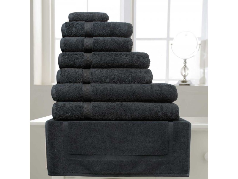 Belledorm Hotel Suite Madison 600gsm Black Cotton Towels and Mat